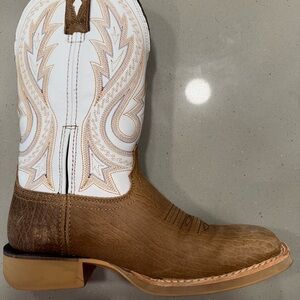 Brown and White Western Cowboy Boots